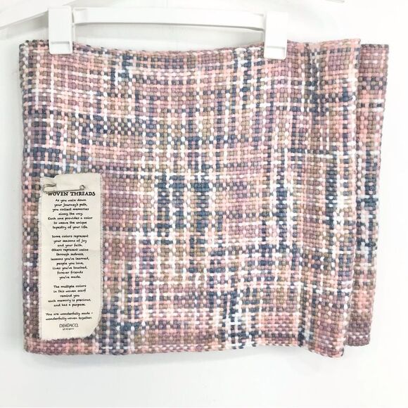 Demdaco Pink Blue Gold Metallic Soft Woven Yarn Infinite Scarf NWOT - Picture 1 of 16